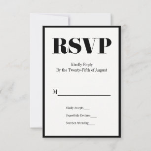 M. et Mme Modern Bold Wedding Carte RSVP