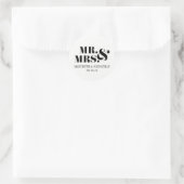 M. et Mme Modern Bold Wedding Favor Sticker (Sac)