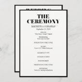 M. et Mme Modern Bold Wedding Programme (Devant / Derrière)