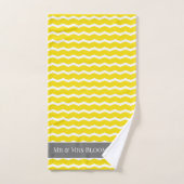M. et Mme motif de zigzag gris jaune de chevron (Serviette à main)
