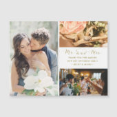 M. et Mme Photo Collage Mariage Carte de remerciem (Devant)