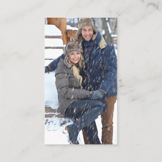 M. Et Mme Photo Elegant Script Code QR Carte RSVP (Dos)