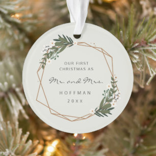 M. et Mme Photo géométrique Notre premier Noël