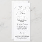 M. et Mme, programme de cérémonie Mariage moderne (Devant / Derrière)