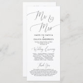 M. et Mme, programme de cérémonie Mariage moderne (Devant / Derrière)