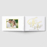M. et Mme Rustic Calligraphy Mariage de photos<br><div class="desc">Ce livre d'hôtes mariage personnalisable est le moyen parfait pour capturer les souvenirs de votre journée spéciale. Avec "Mr & Mrs" en calligraphie rustique, il ajoute une touche personnelle et charmante à votre décor mariage. Avec suffisamment d'espace pour que les invités puissent laisser leurs voeux et leurs signatures, c'est un...</div>