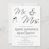 M. et Mme simple Faire-part de mariage. (Devant)