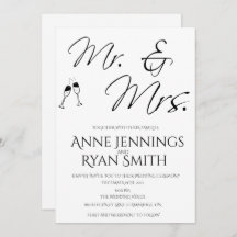 M. et Mme simple Faire-part de mariage.