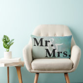 M. et Mme typographie coussin turquoise bleu ombre (Chaise)