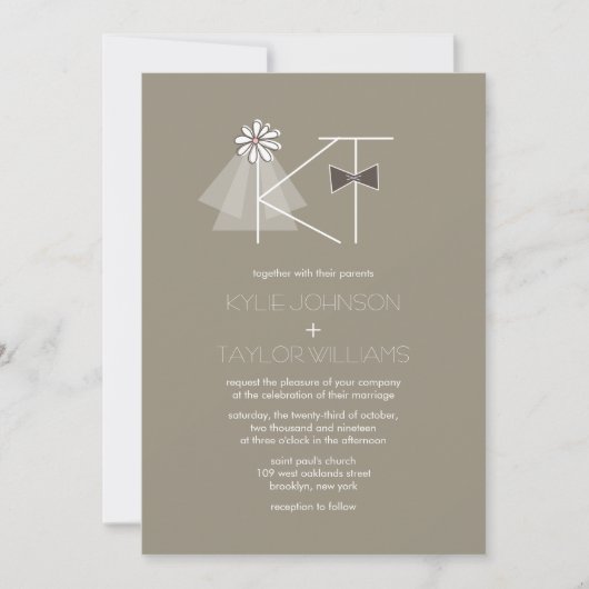 M. et Mme Veil et invitation de mariage de (Devant)