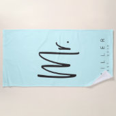 M. Etabli Serviette De Plage Personnalisée (Devant)