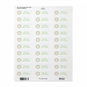 M Étiquette de adresse Mongramme circulaire (rose (Feuille entière)