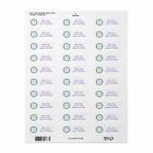 M Étiquette de adresse Mongramme circulaire (Vert (Feuille entière)