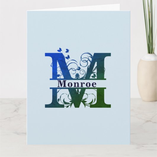 "M" Fancy gesplitst monogram  Kaart (Voorkant)