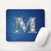M Faux-"Diamond Bling" op Denim Mousepad Muismat (Met muis)