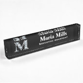 M Faux Diamond Desk Plaque signalétique