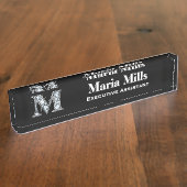 M Faux Diamond Desk Plaque signalétique (Taille)