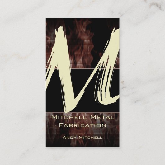 M Flame Monogram Visitekaartje (Voorkant)