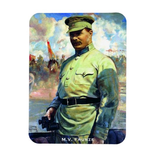 M. Frunze - Sovjetlegerofficier, Rode Leger, USSR Magneet (Verticaal)