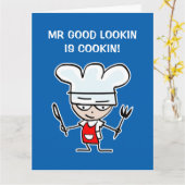M. good look est cuisine Carte d'anniversaire pour (Fleur jaune)