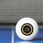 M gouden monogram op zwart pingpongballen (Net)