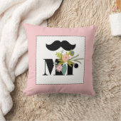 M. groom Peachy Mustache Coussin de la flore et de (Couverture)