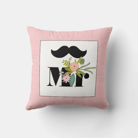 M. groom Peachy Mustache Coussin de la flore et de (Verso)