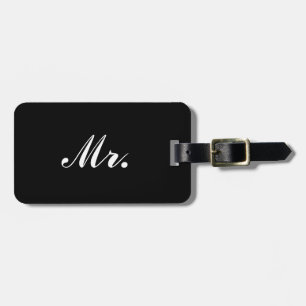 M. Half de M. et Mme étiquette à bagages pour lui