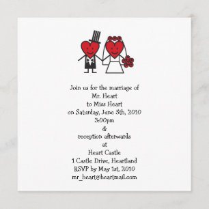 M. Heart Faire-part de mariage - carré