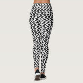 M Houndstooth noir et blanc avec leggings pour chi (Dos)