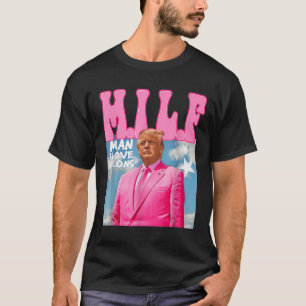 M.i.l.f Man I Love Felons Funny Trump Pink 2024 T-shirt