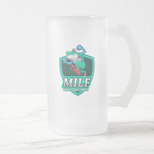 M.I.L.F. - Man, ik hou van kikkers Matglas Bierpul (Rechts)