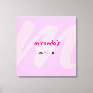 M INITIAAL COLLECTIE Bat Mitzvah Inlogbord Canvas Afdruk