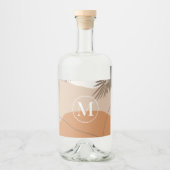 M - Initiaal Monogram Letter M Abstract Design Likeurfles Etiket (Voorkant)