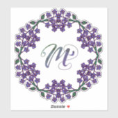 M Initiaal Unieke en Bizarre Boho Flowers Sticker (Vel)