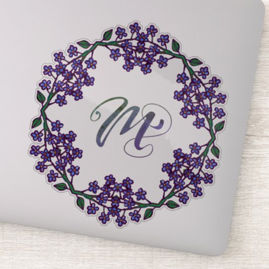 M Initiaal Unieke en Bizarre Boho Flowers Sticker (Detail)
