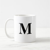 M initial et nom personnalisé Café Mug (Gauche)