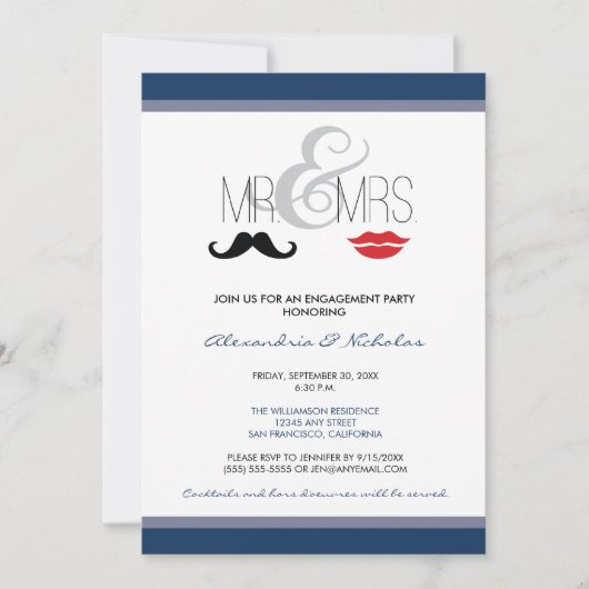 M. Invitation de la partie d'engagement de & Mme ( (Devant)