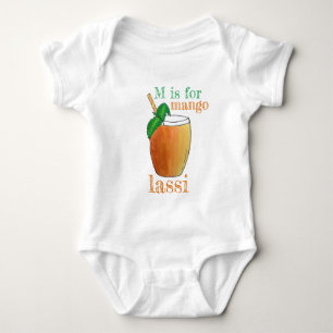 M is FOR Mango Lassi Indian Food Yogurt Drink Romper
