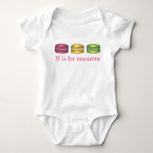 M is voor Macarons French Macaron Cookie Pastry Romper