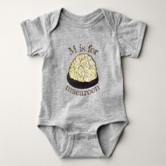 M is voor Macaroon Passover Coconut Jewish Dessert Romper (Voorkant)