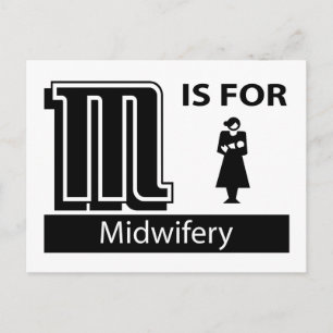 M is voor Midwifery Briefkaart