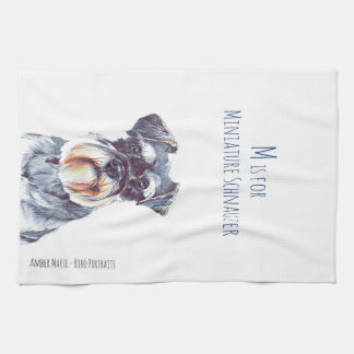 M is voor Miniature Schnauzer Theedoek