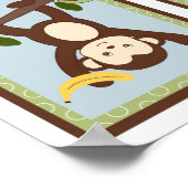 M is voor monokey Oerwoud Nursery Wall Art Print (Hoek)