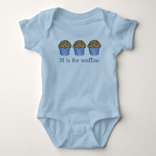 M is voor Muffins Blueberry Muffin Bked Goods ABCs Romper