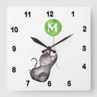 M is voor MUIS Vierkante Klok