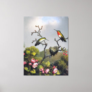 M. J. HEADE - Ruby keel van Noord-Amerika (1865) Canvas Afdruk