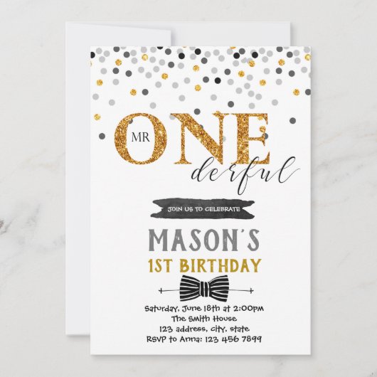 M. la merveilleuse invitation d'anniversaire (Devant)