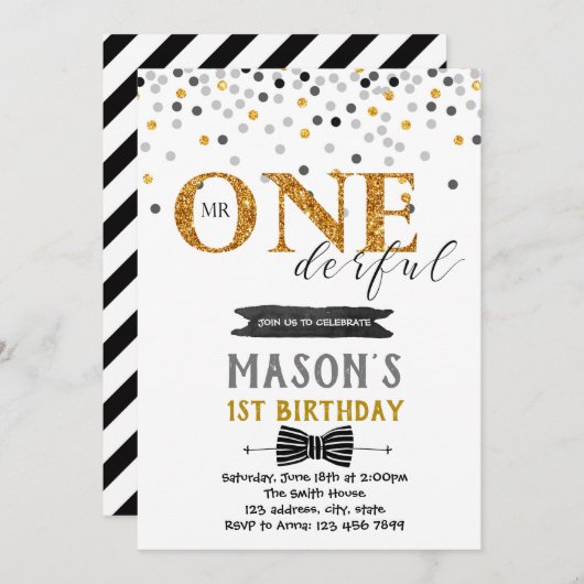 M. la merveilleuse invitation d'anniversaire (Devant / Derrière)