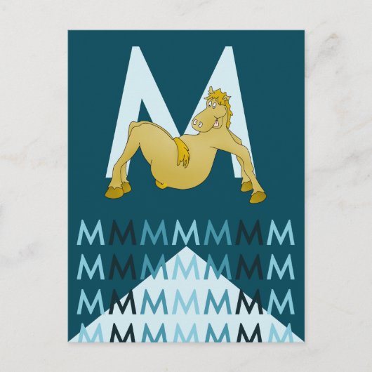 M Letter Donkerblauwe kaart Flexibele pony bunting (Voorkant)